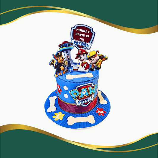 paw patrol fondant cake