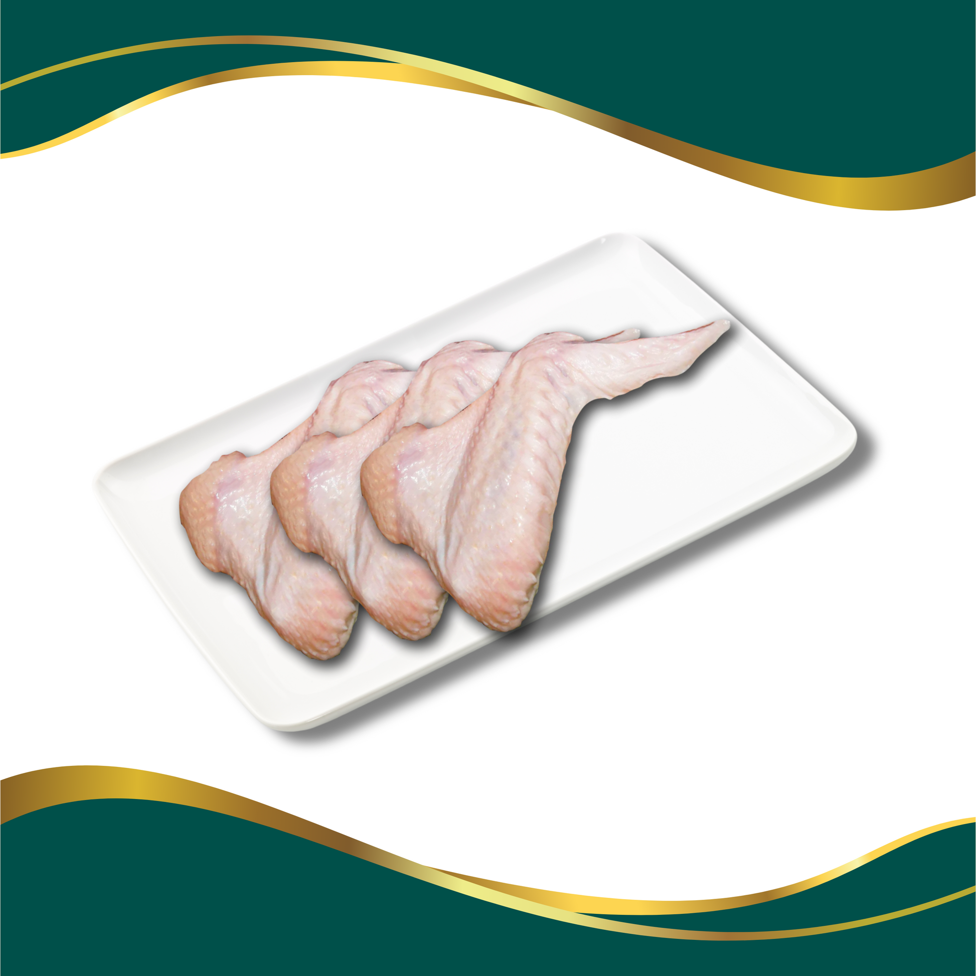 Fresh Turkey Wings, raw turkey wings on a plate, pack of raw turkey wings for cooking