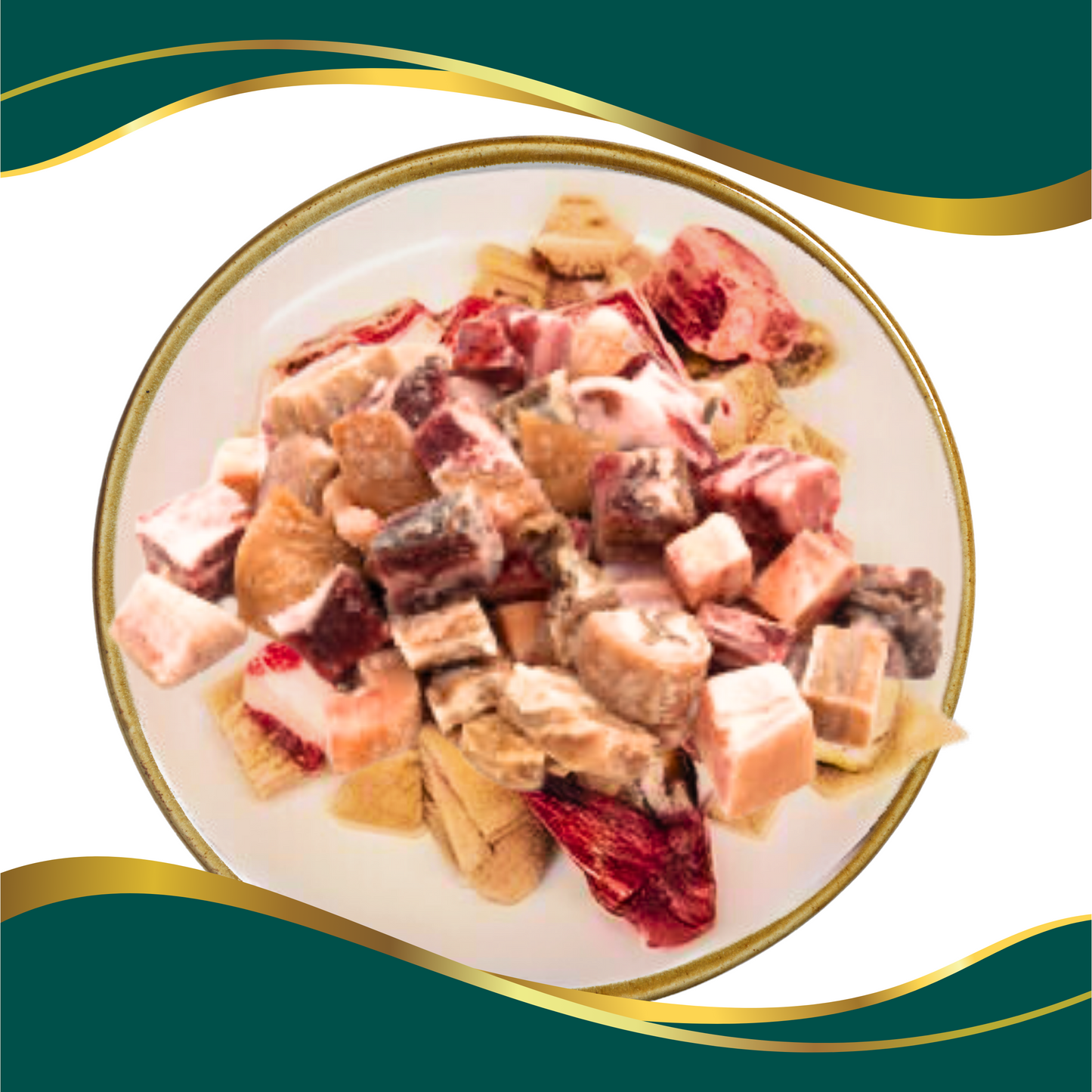 Assorted meats. African meat variety. These include Cow Beef, Cow skin (Ponmo / pomo) cow tripe (shaki / saki), cow foot, beef, cow liver, goat meat. fresh meat cut into small pieces. Raw meat cut into smaller pieces for cooking Nigerian food.