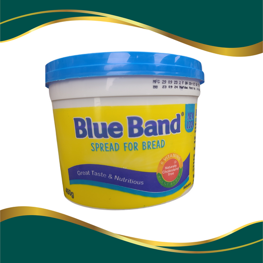 Blue Band Butter, Nigerian butter spread for bread, great taste and nutrition 450g, naturally cholesterol free New Look Package