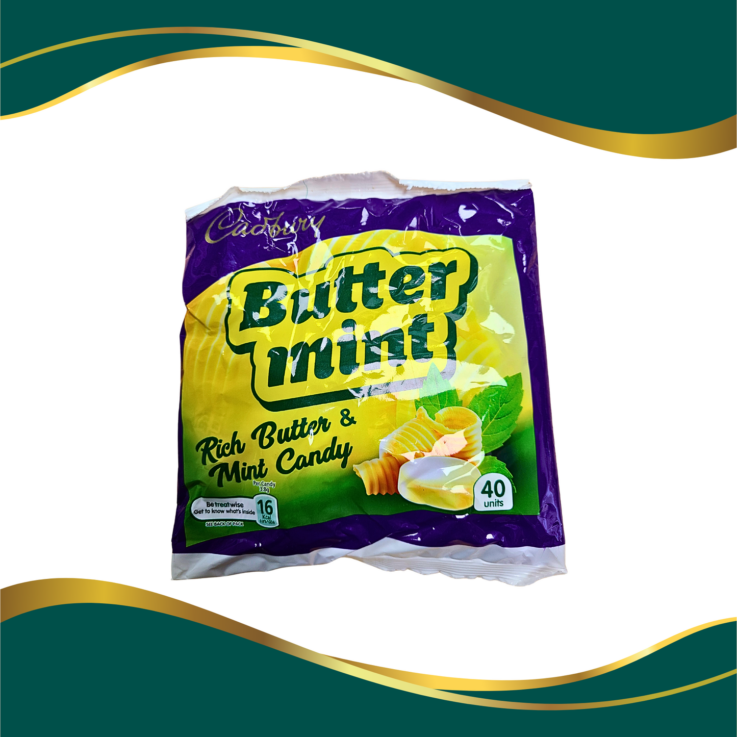 Cadbury butter mint candy, rich butter and mint candy 40units