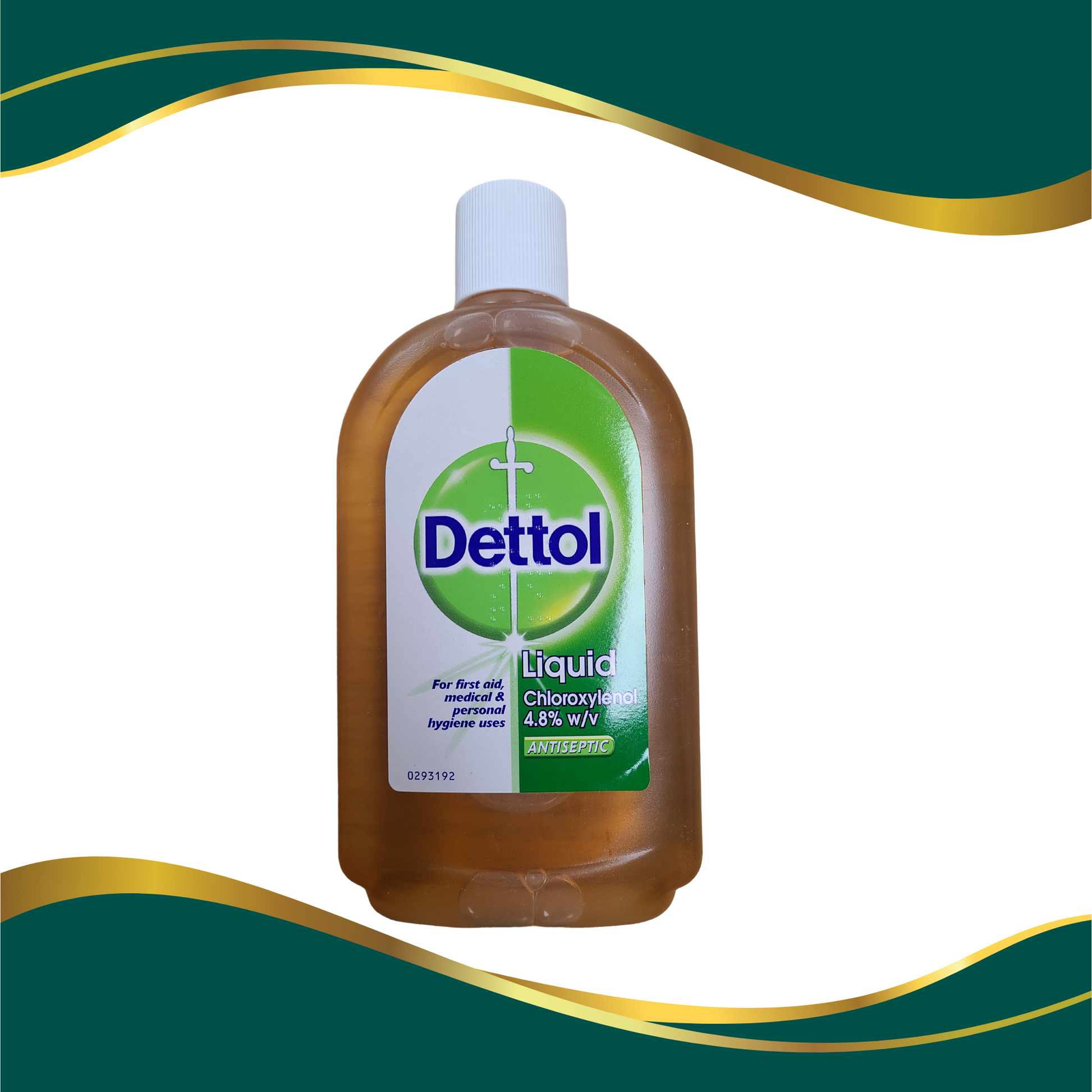 Dettol Antiseptic Chloroxylenol 4.8% w/v. For first aid, medical and personal hygiene uses. 