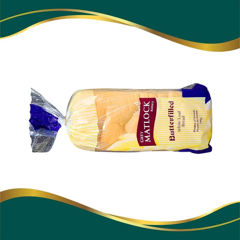 Grey Matlock bakery bread, white loaf bread unsliced, 700g product product of Canada sliced bread, Nigerian butter filled bread.