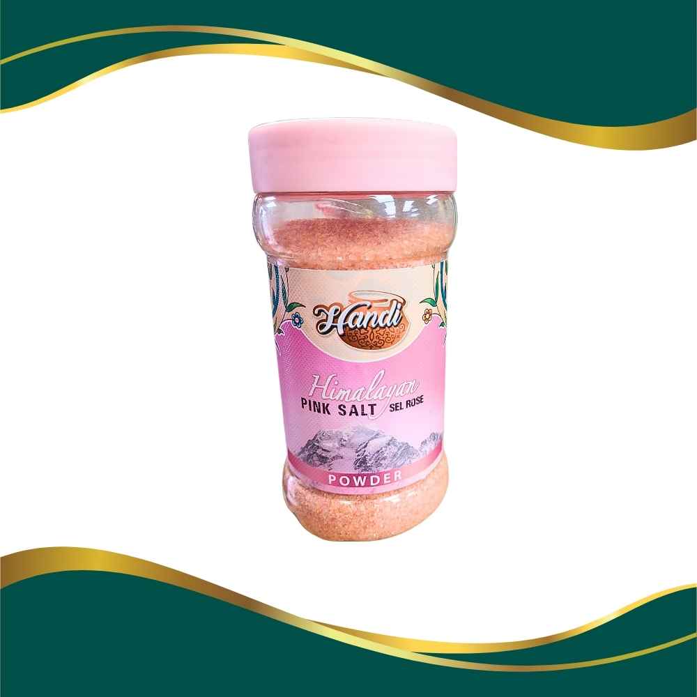 Handi Himalayan Pink Salt Powder Sel Rose container