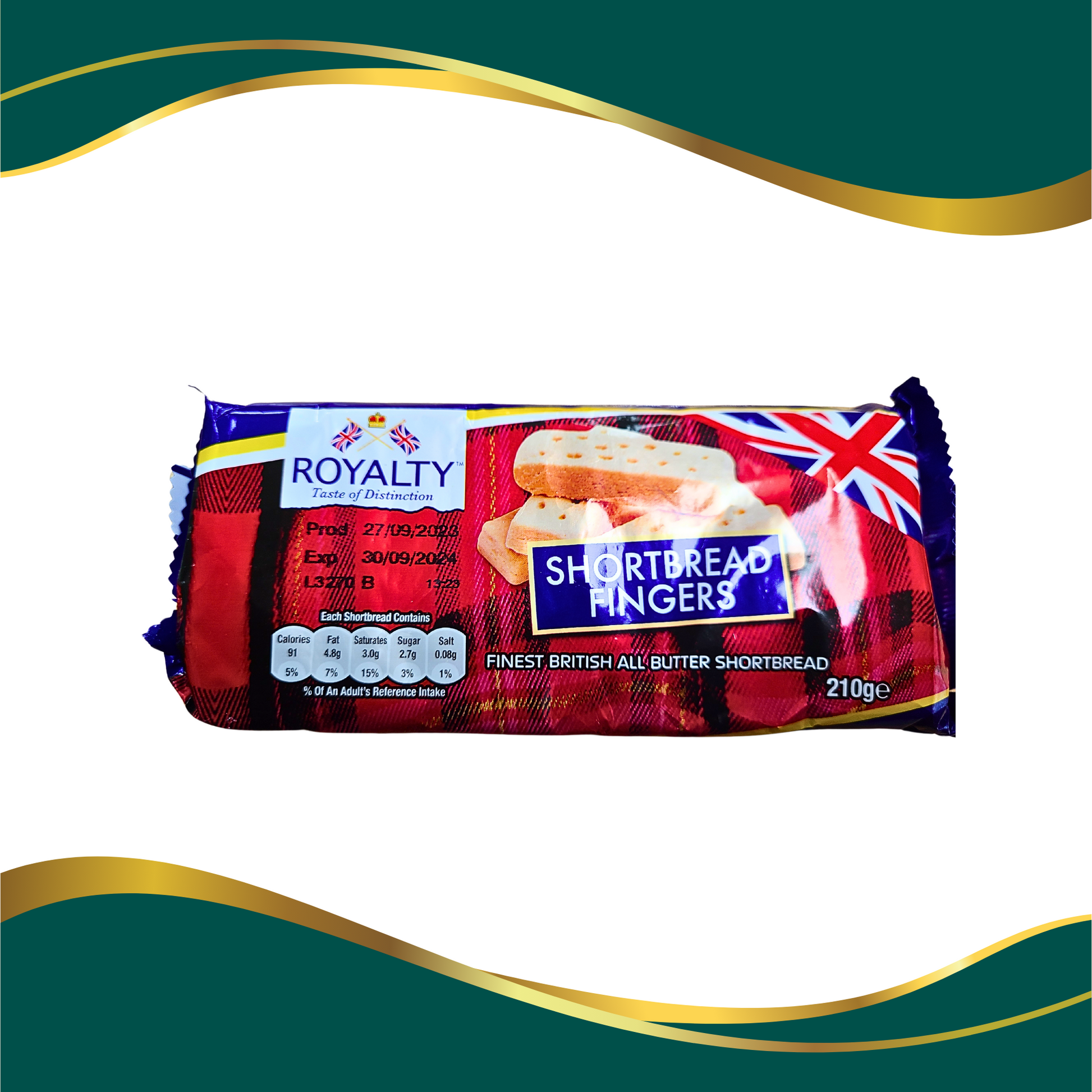 Royalty teste of distinction short bread butter biscuit Shortbread fingers 210g finest british all butter shortbread