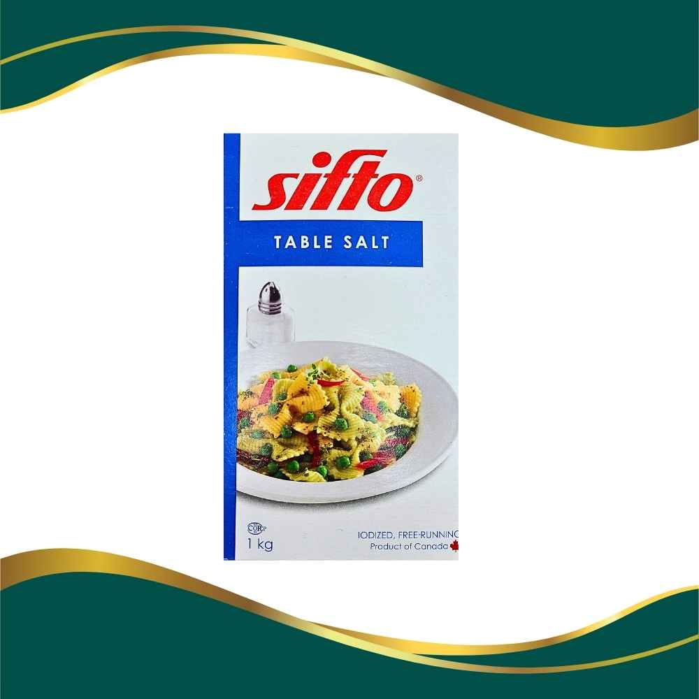 Sifto table salt box iodized free runing salt , product of Canada 1KG