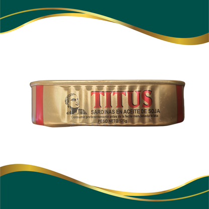 Titus sardines canned fish in oil, 125g, original titus sardines