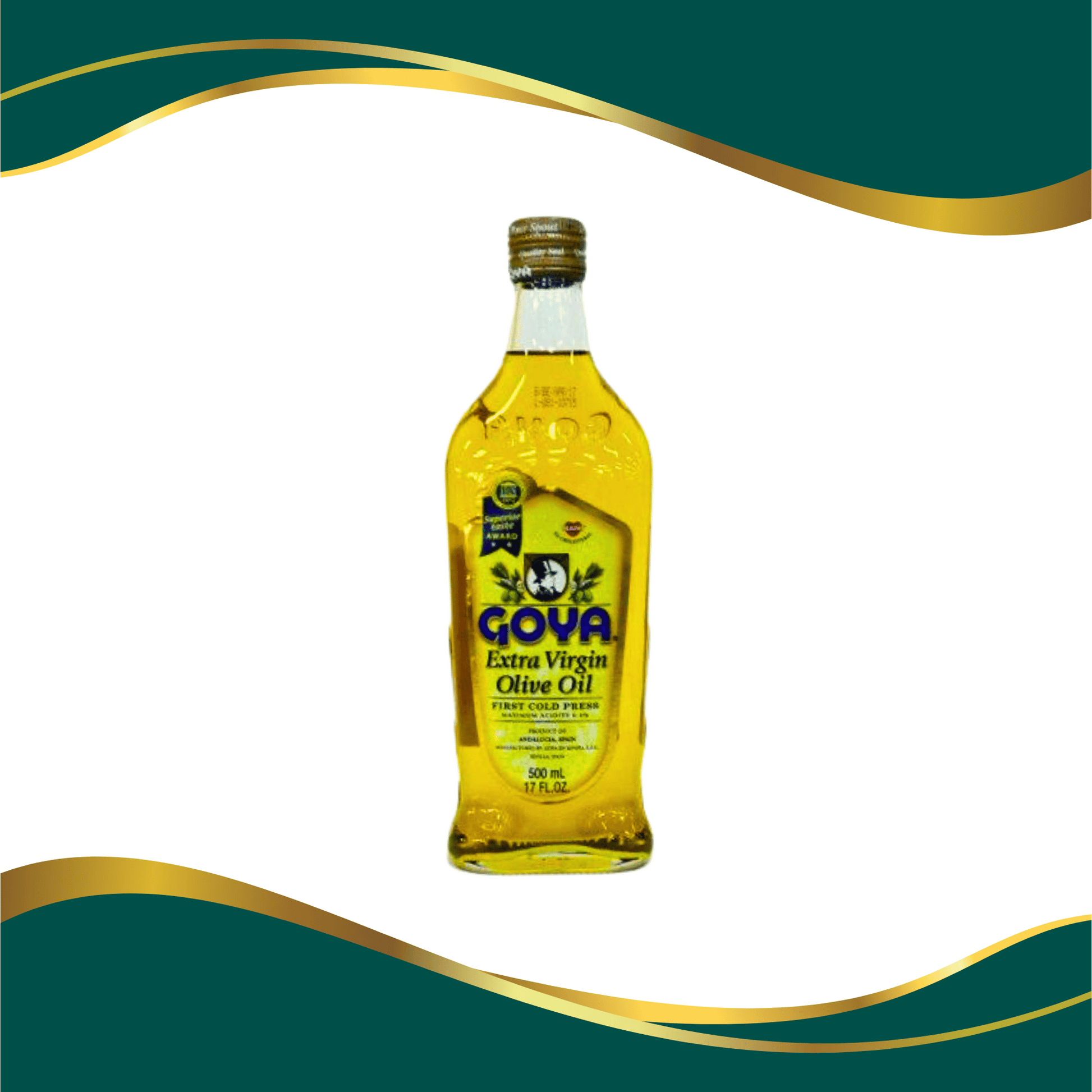 Goya olive oil. GOYA extra virgin olive oil, 88.7ml first cold press product of Spain