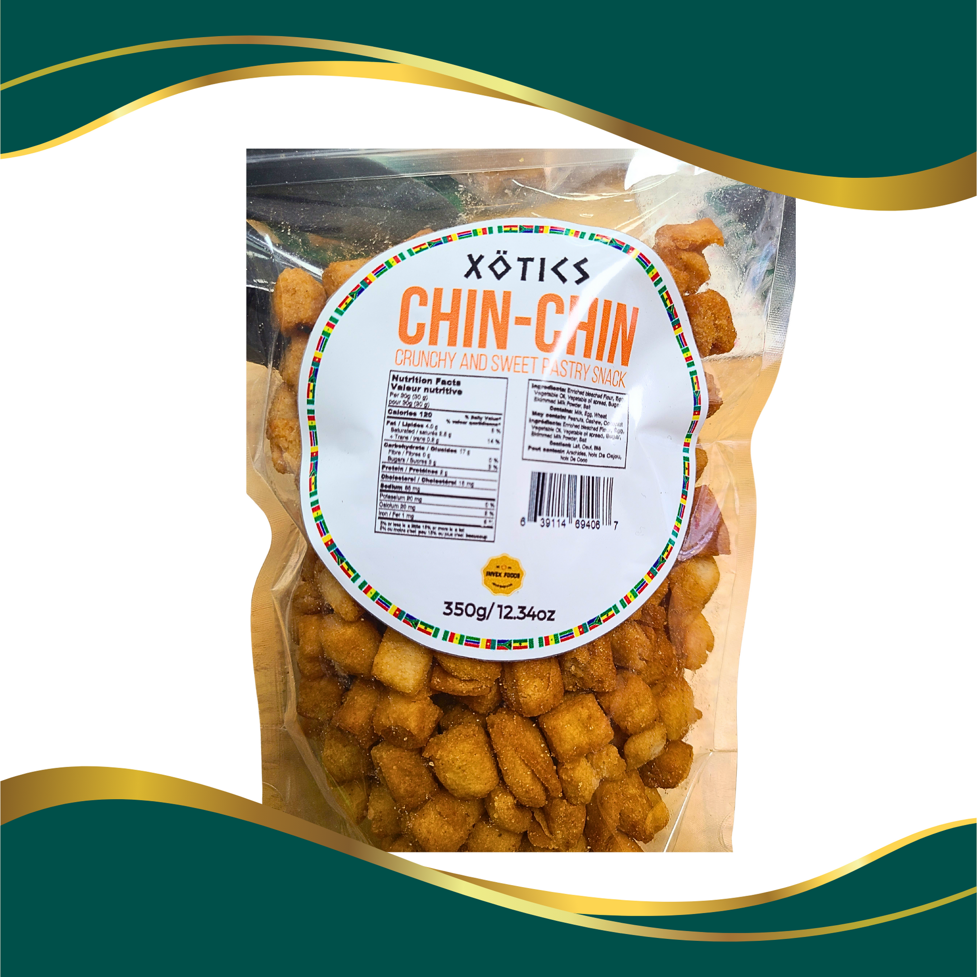 Xotics Chin Chin crunchy and sweet pastry snack 350g