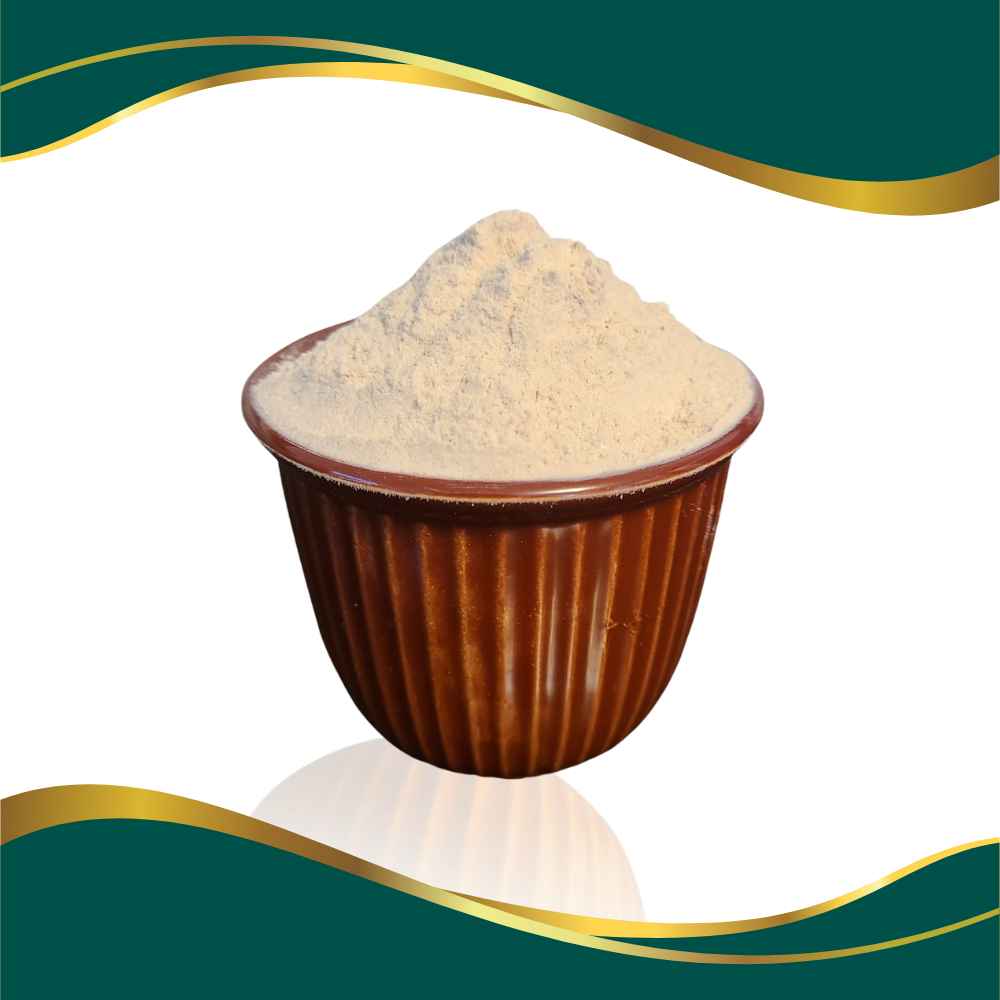 a bowl of yam flour / elubo / amala / yam bark flour / nigerian swallow flour 