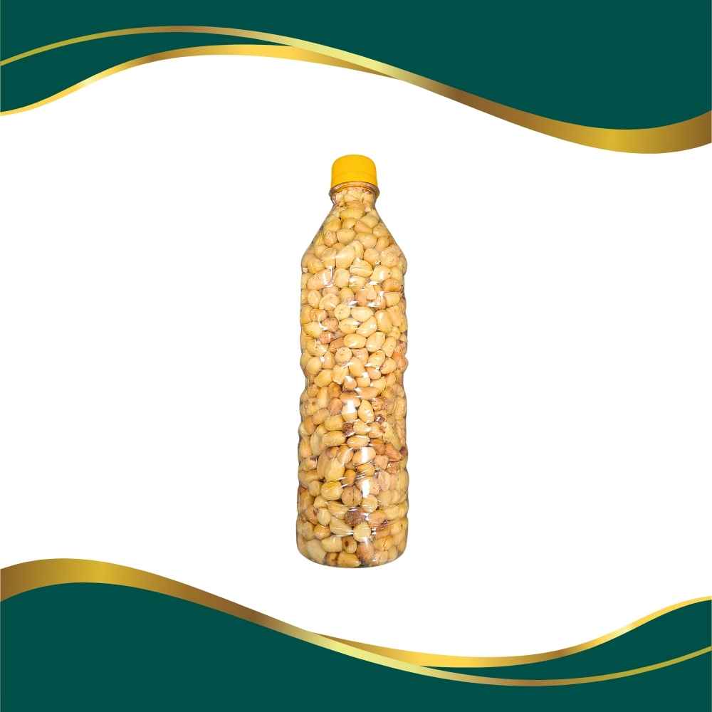 A Plastic bottle of Nigerian roasted peanuts, groundnuts, epa