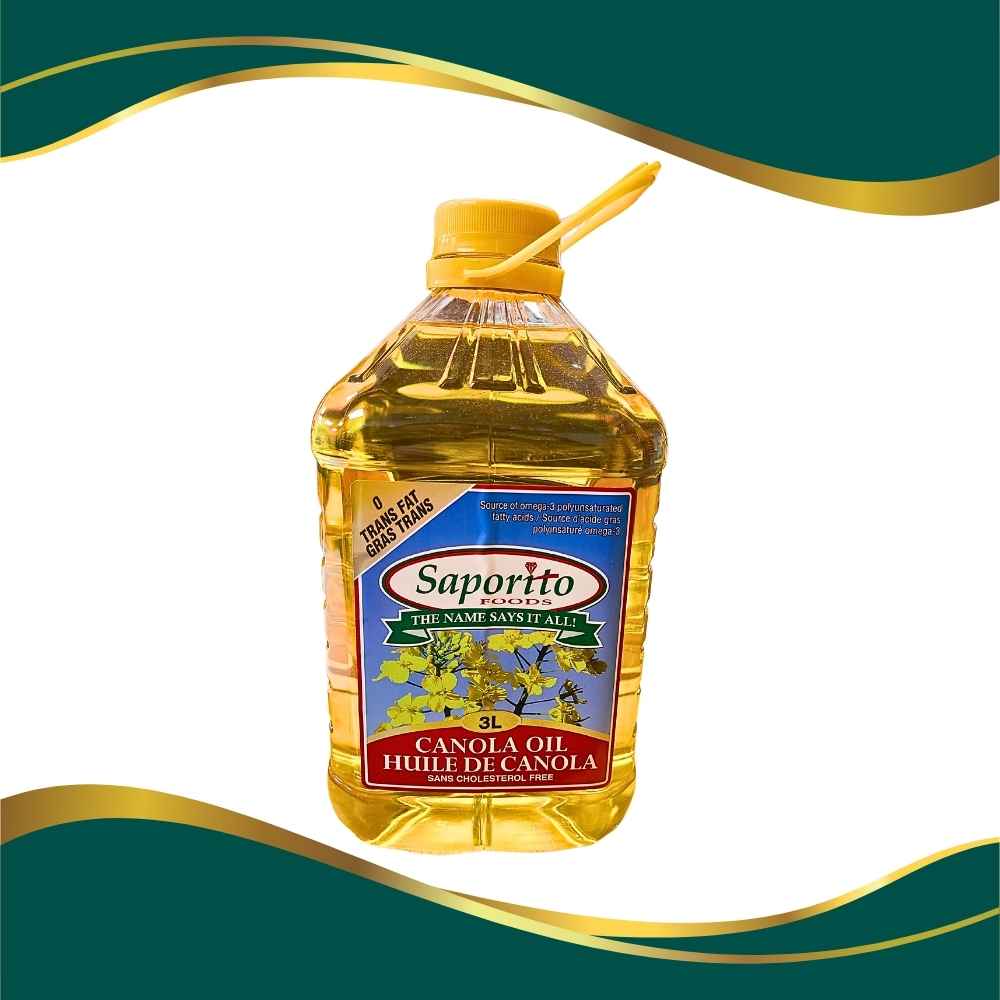 Saporito foods canola oil 3L 0 trans fat bottle of pure canola oil